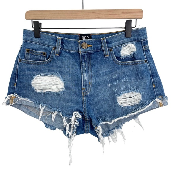 Urban Outfitters x BDG Cutoffs Distressed Blue Denim Jean Shorts Mid Rise | 26 - Picture 2 of 8